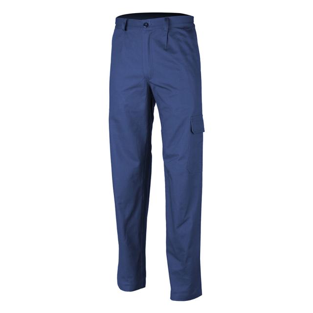 Pantaloni talie Partner albastru Royal bumbac 280g L, rezistenti, confortabili, cu buzunar pe lateral