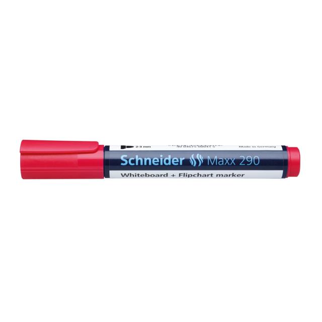 Marker pentru tabla Schneider Maxx 290, varf rotund 2-3 mm, rosu