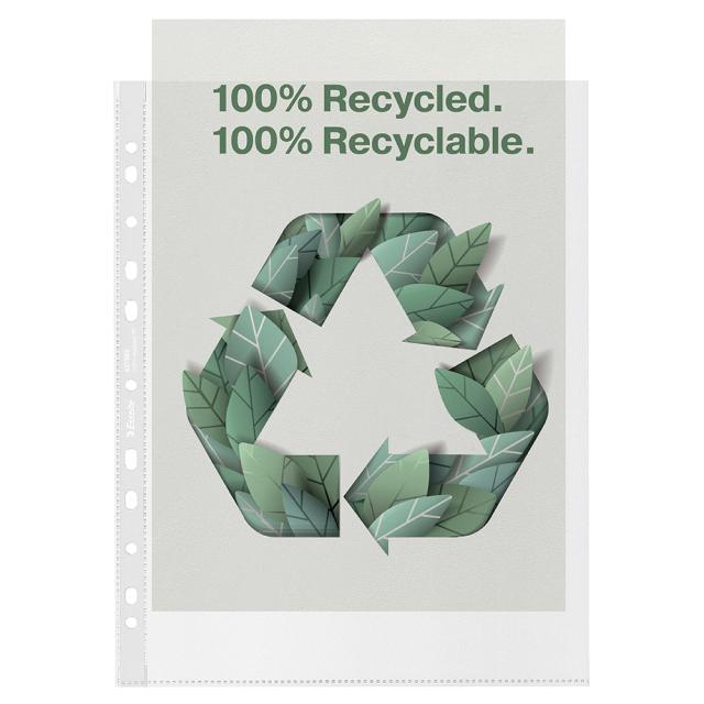 Folie de protectie Esselte Recycled, PP? reciclat, A4 MAXI, 70 mic, 50 bucati/cutie, standard
