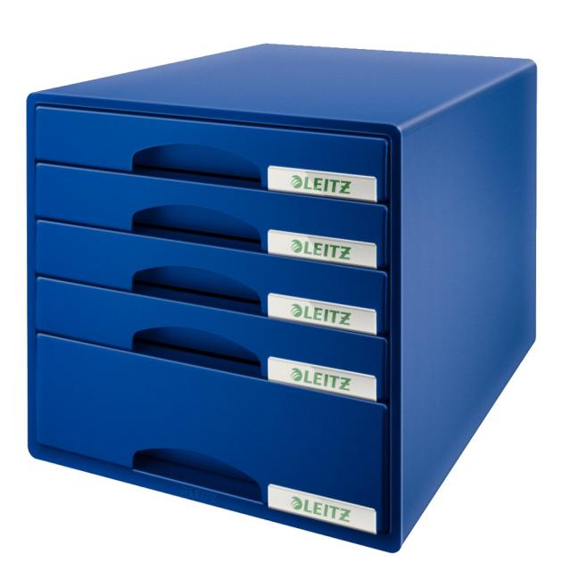 Cabinet cu sertare Leitz PLUS, 5 sertare, albastru 
