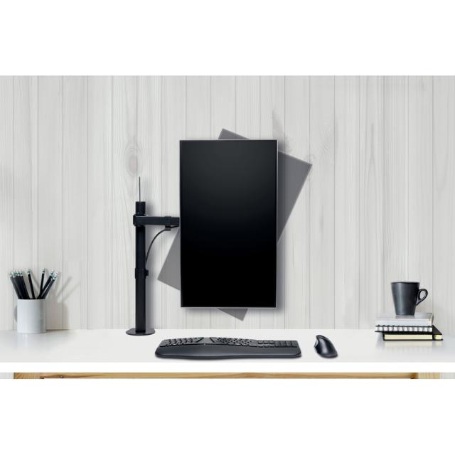 Suport pentru monitor Kensington SmartFit, brat ajustabil si extensibil, cu fixare pe birou, negru