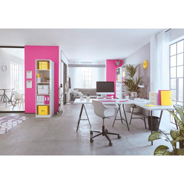 Cabinet cu sertare Leitz WOW, 4 sertare, PS, A4, cu tavita organizare, culori duale, alb-roz