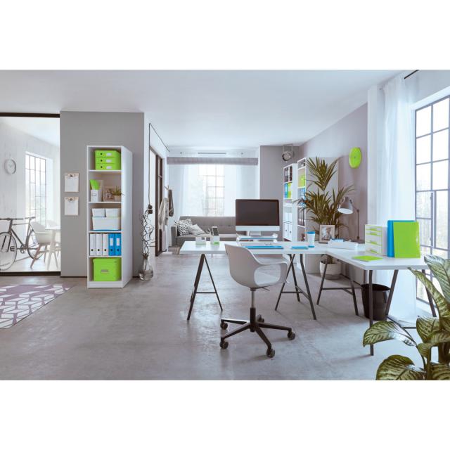 Cabinet cu sertare Leitz WOW, 4 sertare, PS, A4, cu tavita organizare, culori duale, alb-verde