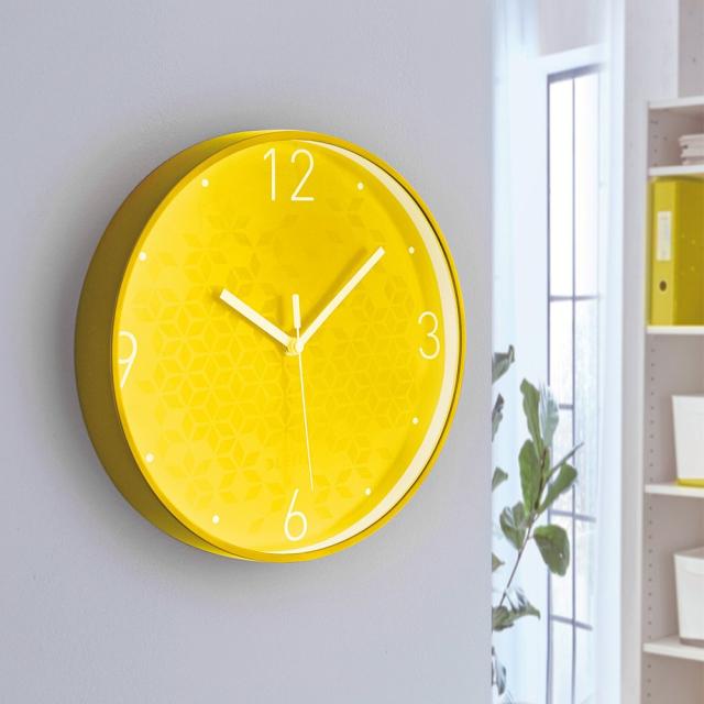 Ceas pentru perete Leitz WOW, silentios, rotund, 29 cm, galben