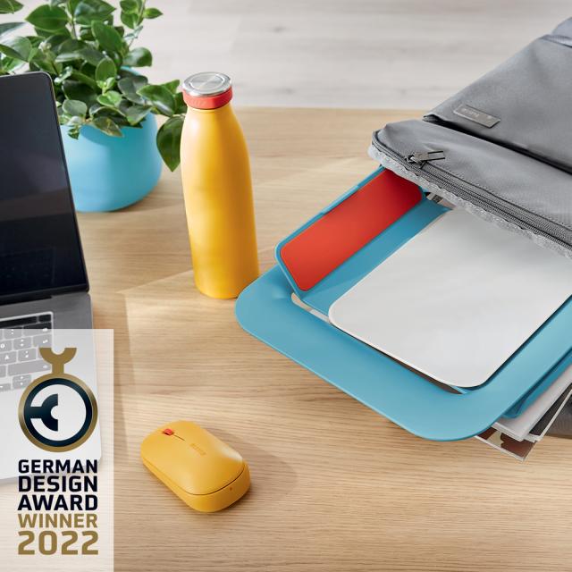 Suport ergonomic Leitz Ergo Cosy, pentru laptop, ajustabil, albastru celest