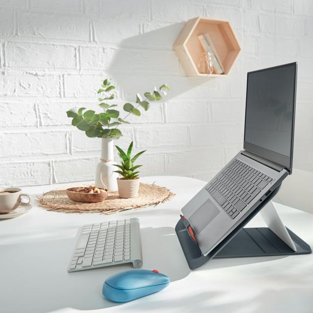 Suport ergonomic Leitz Ergo Cosy, pentru laptop, ajustabil, gri antracit