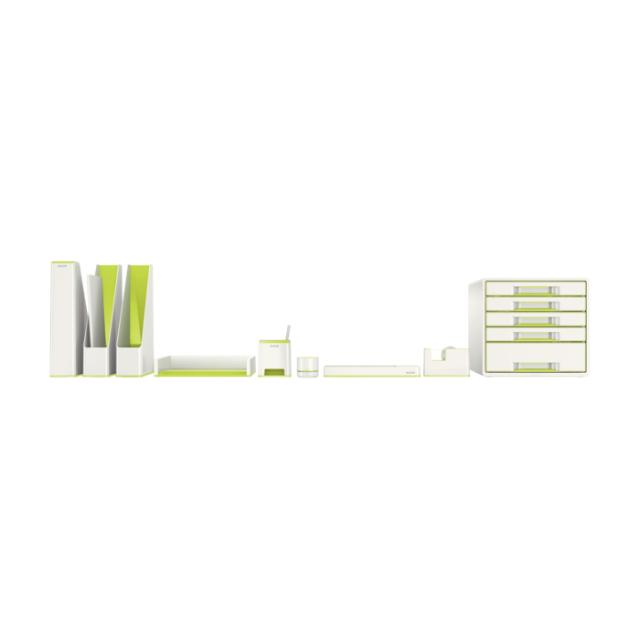 Dispenser banda adeziva Leitz WOW, PS, banda inclusa, culori duale, alb-verde