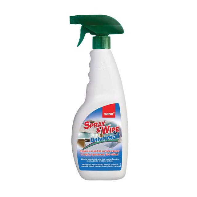 Detergent universal pentru suprafete Sano Spray & Wipe, 750 ml