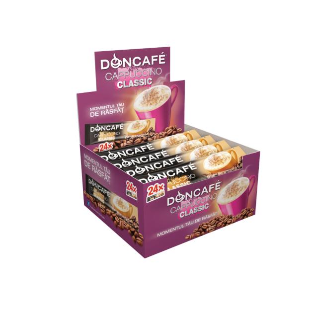 Cafea instant Doncafe Cappuccino Classic, 24 plicuri/cutie