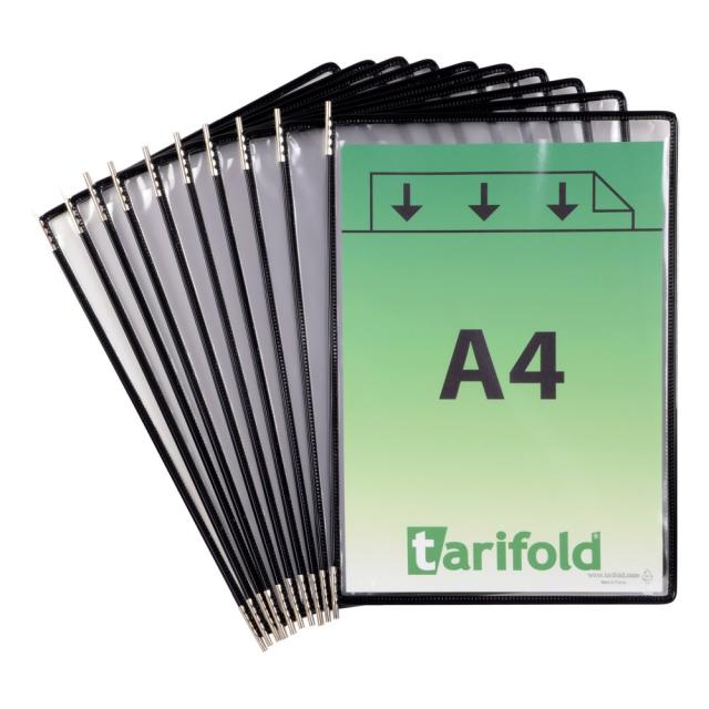 Display Tarifold, A4, 10 bucati/set, negru