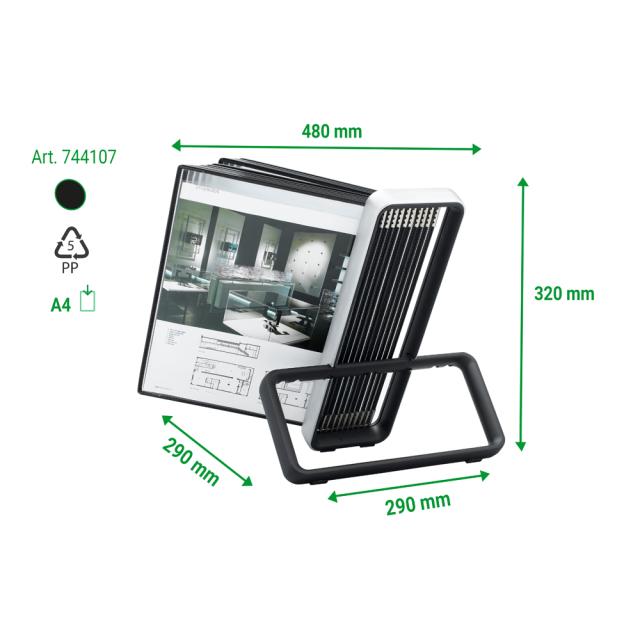 Kit complet Tarifold VEO LINE, A4, 10 display-uri PVC, negru