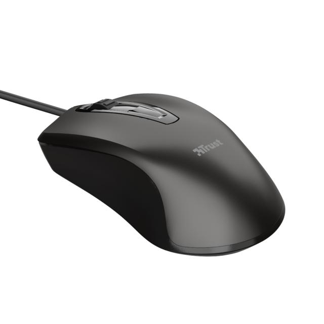 Mouse optic usb Trust Carve negru, office, rezistent, ergonomic