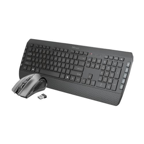 Kit mouse si tastatura wireless Trust Tecla 2, receiver USB, negru