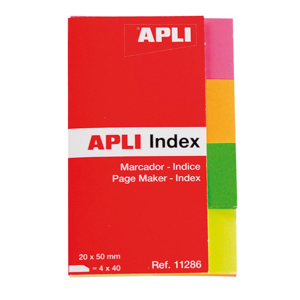 Index Apli, autoadeziv, hartie,  20 x 50 mm, 4 culori x 40 file