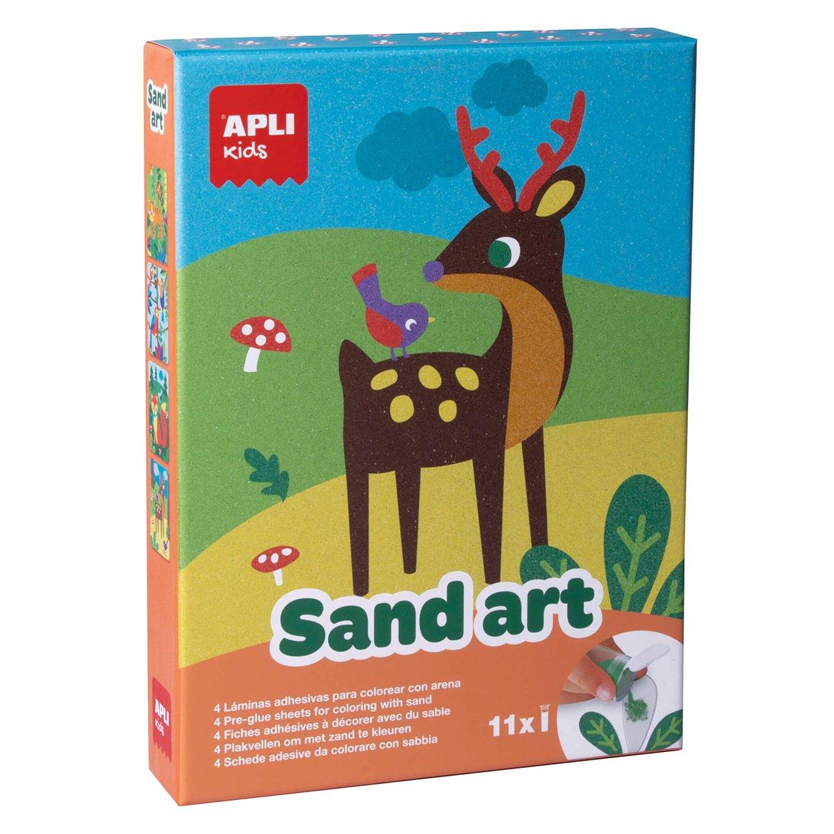 Joc creativ desene cu nisip, APLI, 4 planse cu 10 culori