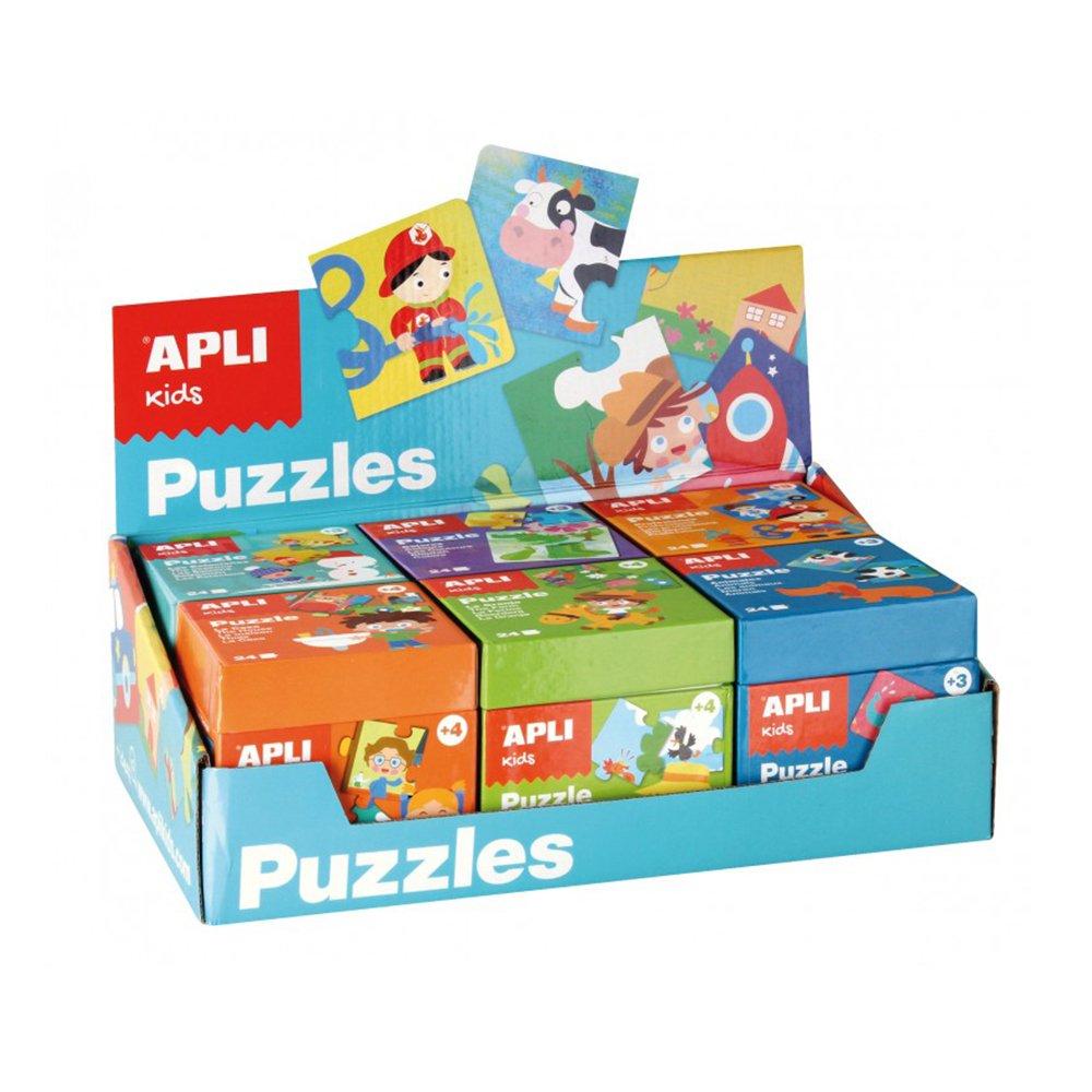 Puzzle diverse modele, Apli, 24 piese 7x7 cm