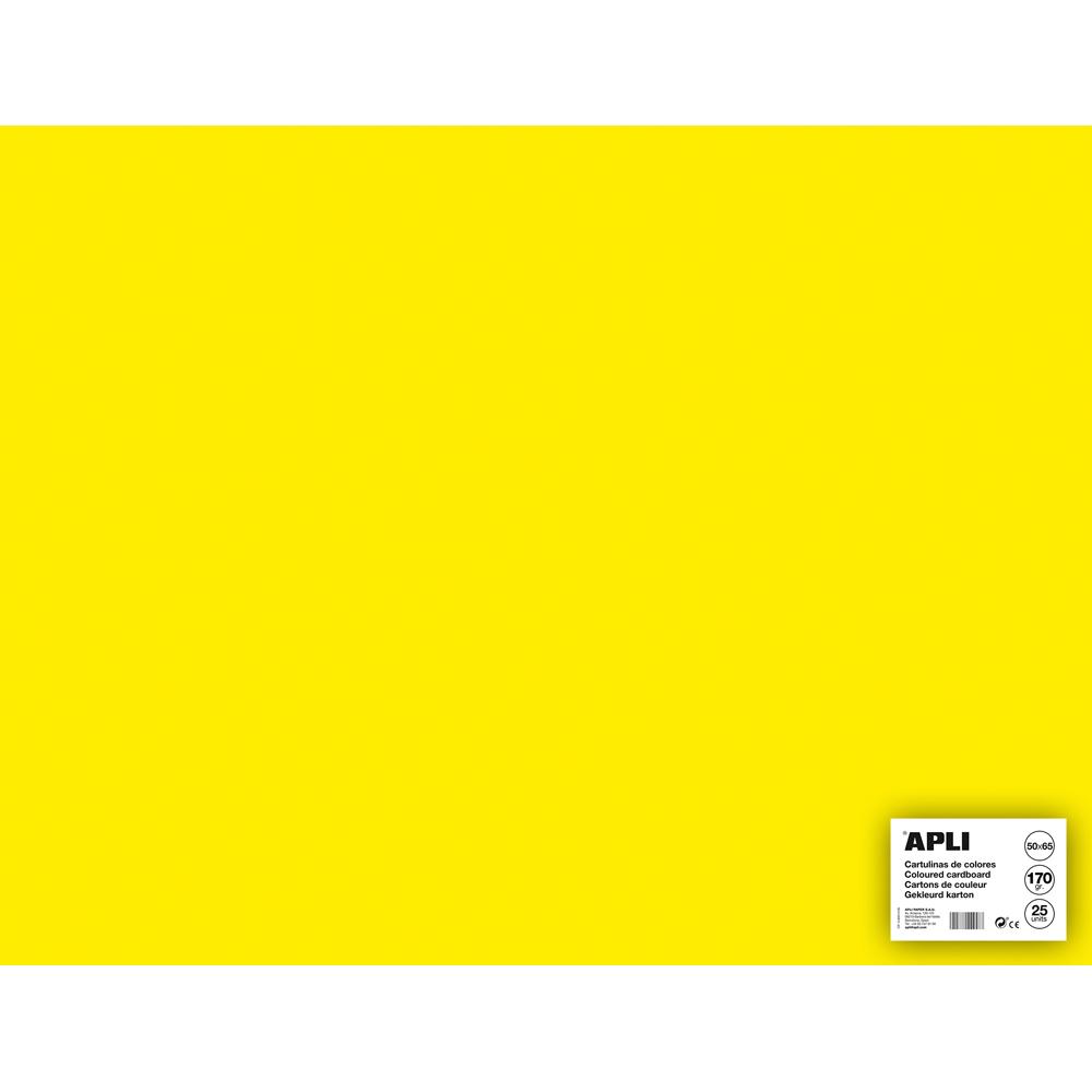 Carton color, Apli, 50x65, 170 g, 25 coli/top, galben fluorescent