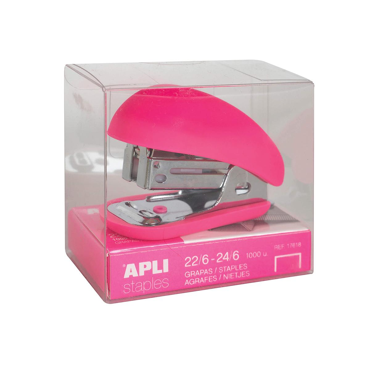 Mini capsator Apli Fluor Collection, 24/6, 63 cm, roz
