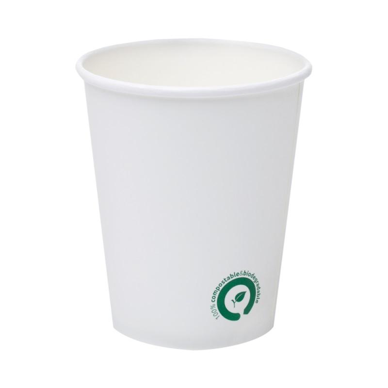 Pahare carton PLA, biodegradabile, albe, 220 ml, 50 bucati/set