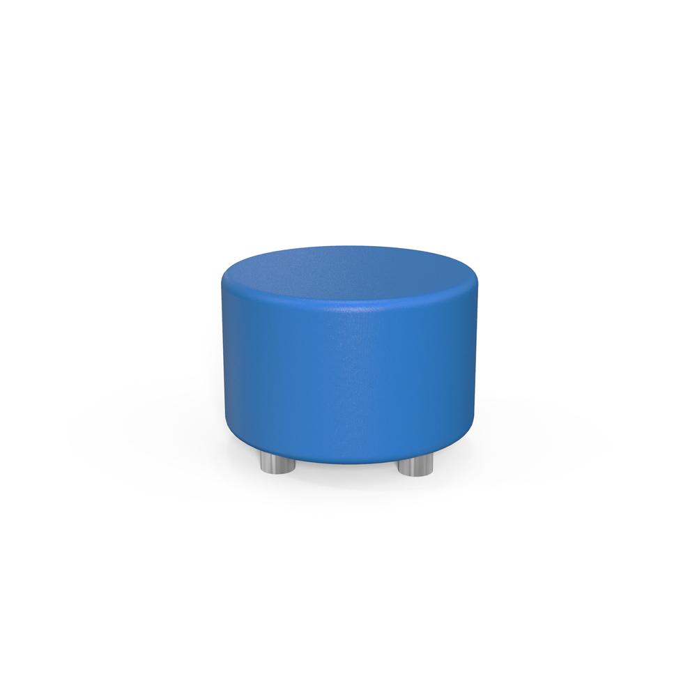 Taburet eco piele RFG Circle, 60x60x43 cm, albastru