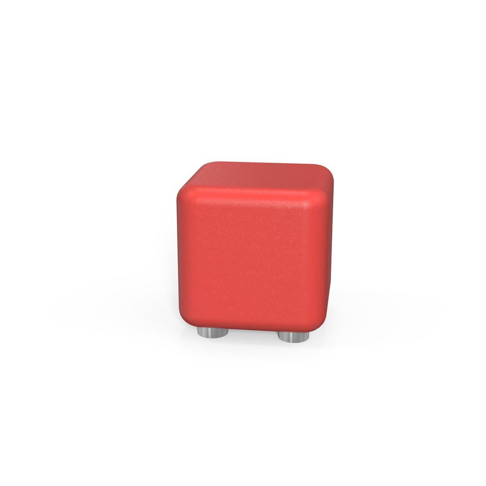 Taburet eco piele RFG Cube, 60x60x43 cm, rosu