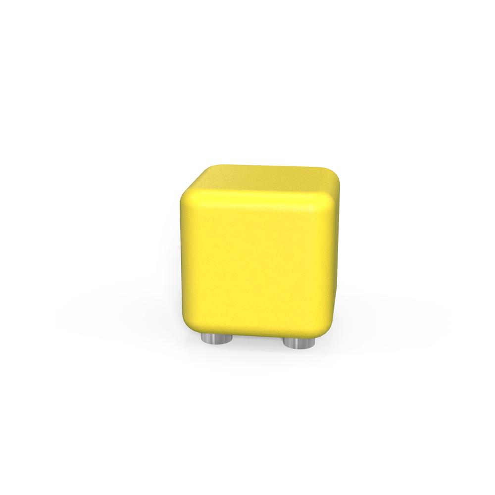 Taburet eco piele RFG Cube, 60x60x43 cm, galben