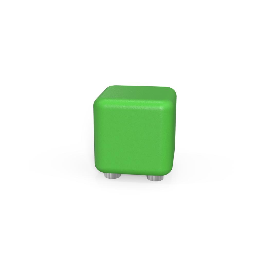 Taburet eco piele RFG Cube, 60x60x43 cm, verde
