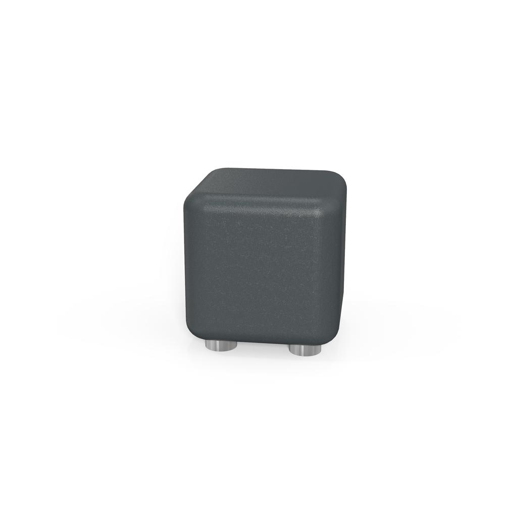 Taburet eco piele RFG Cube, 60x60x43 cm, grafit