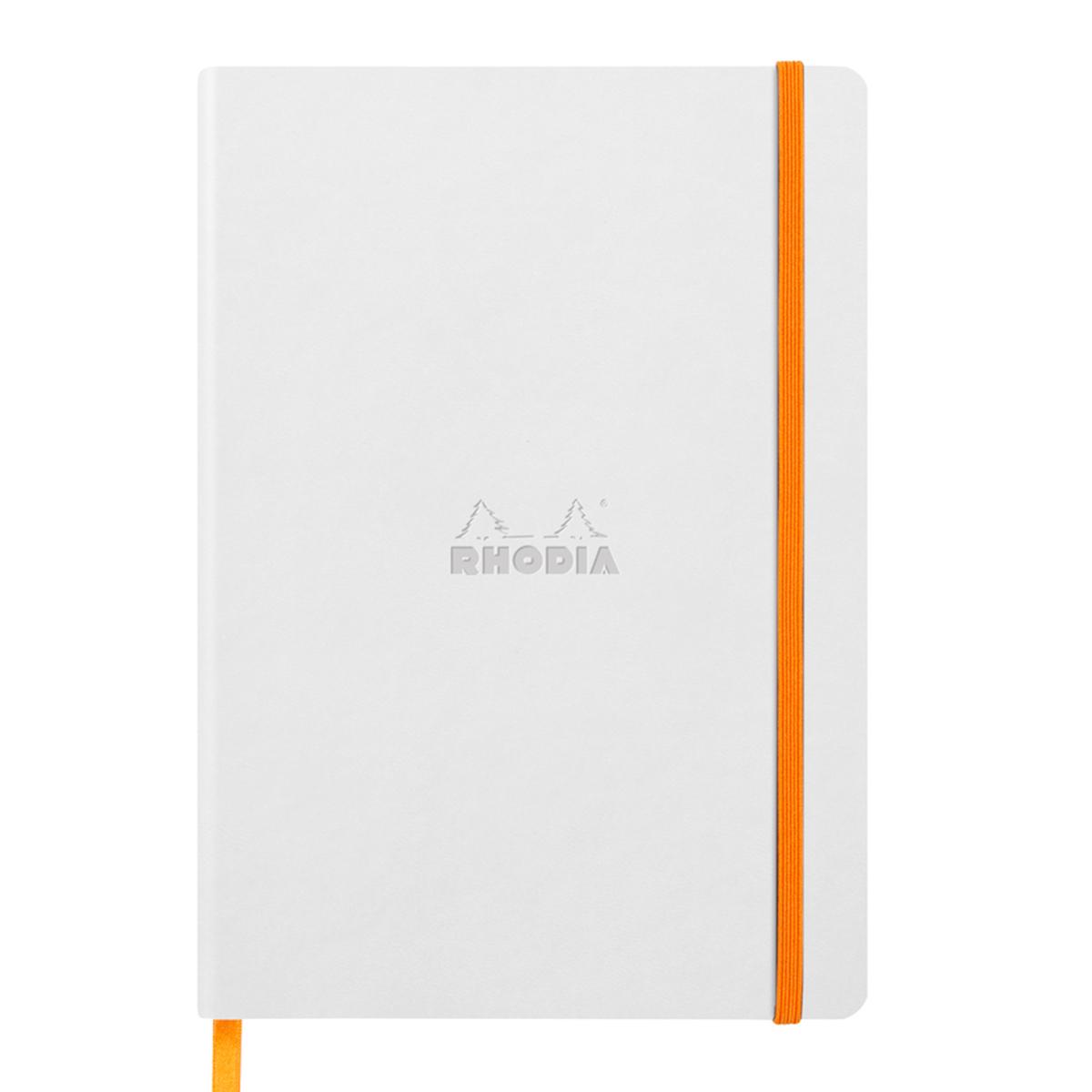 Notebook A5 Rhodiarama, 80 file, ivory, dictando, alb
