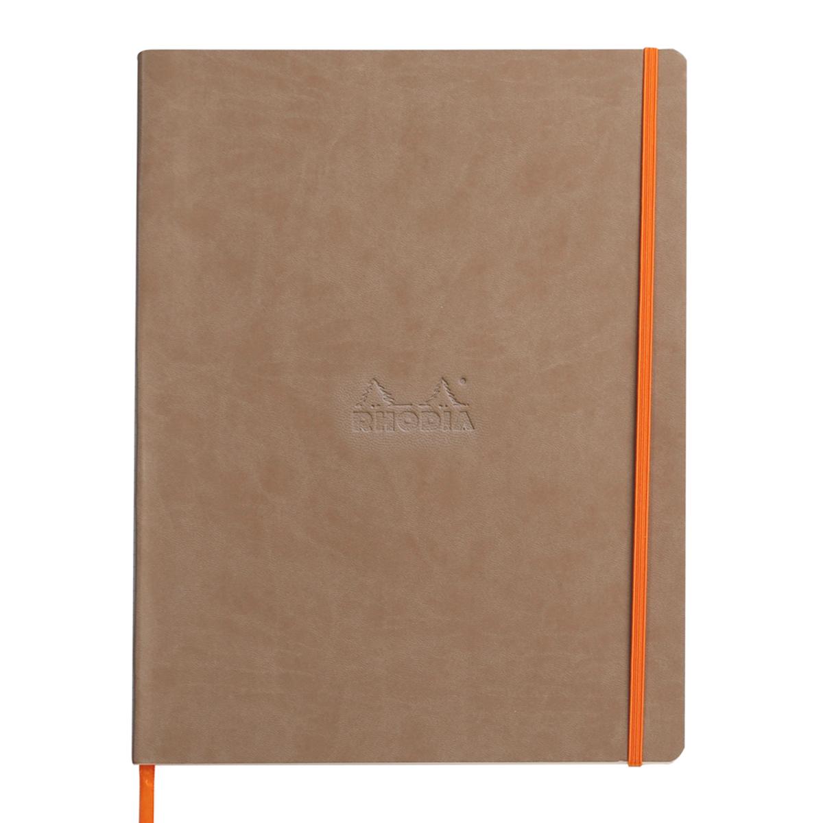 Notebook  A4+ Rhodiarama, 80 file, ivory dictando, taupe