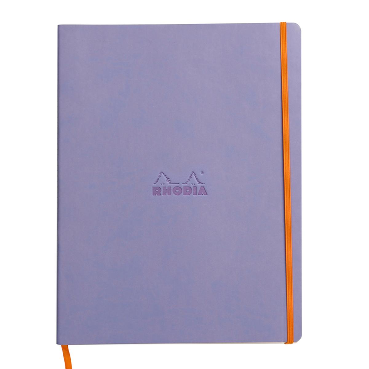 Notebook  A4+ Rhodiarama, 80 file, ivory dictando, albastru
