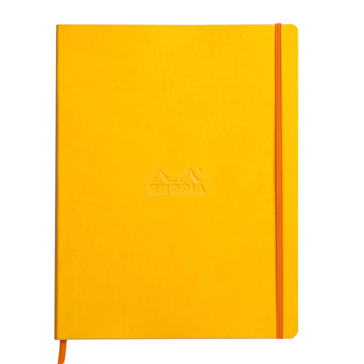 Notebook  A4+ Rhodiarama, 80 file, ivory dictando, galben