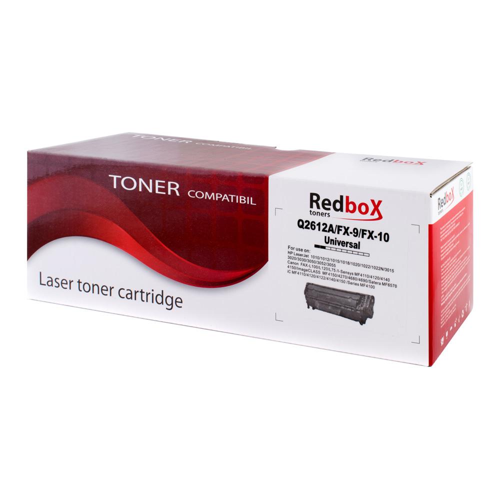 Toner RedBox, compatibil HP Q2612A, Canon FX 10, 2000 pagini, negru