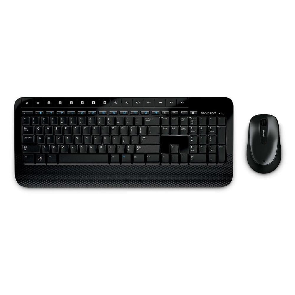Kit tastatura si mouse Microsoft Desktop 2000, Wireless, negru