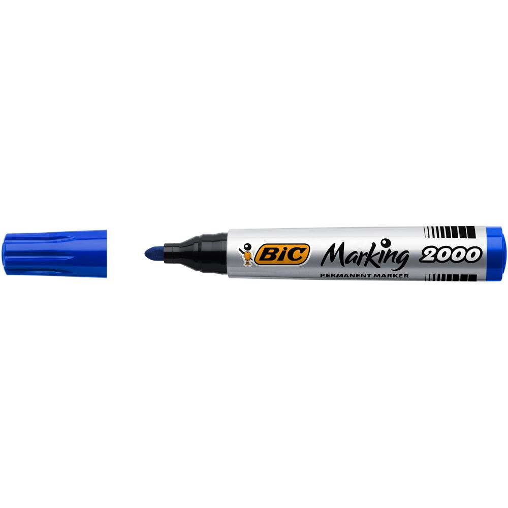 Marker permanent BIC 2000, varf rotund 1.7 mm, albastru