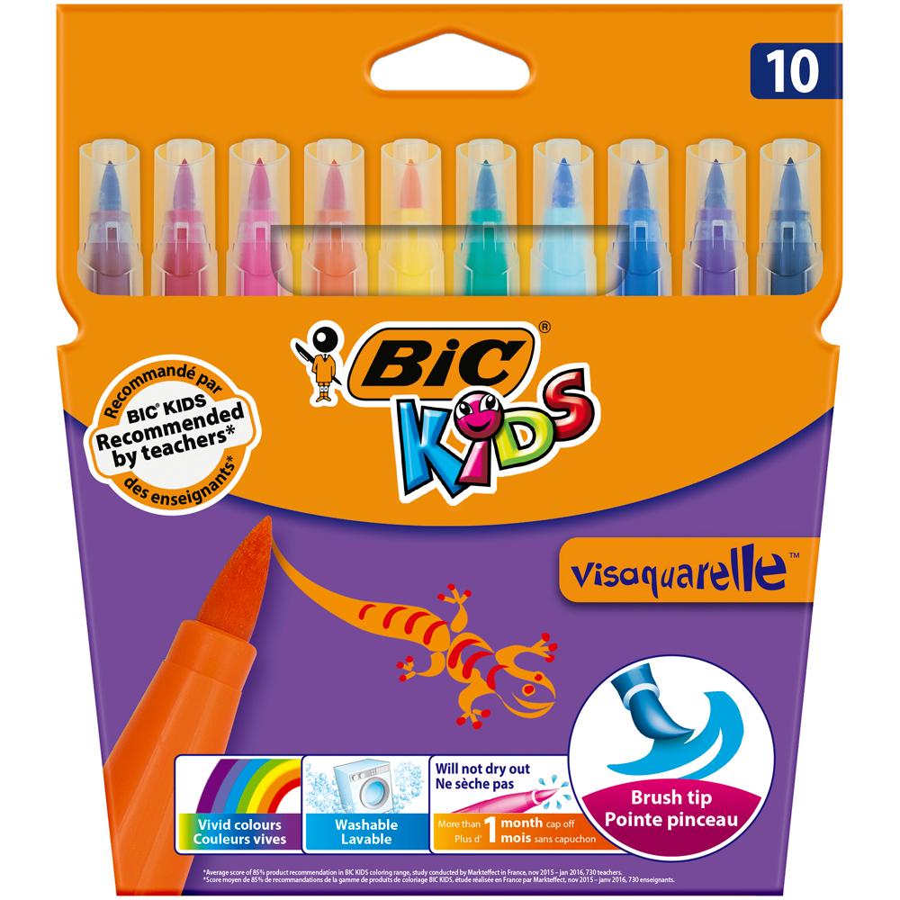 Markere lavabile Bic Visaquarelle, 10 culori/set