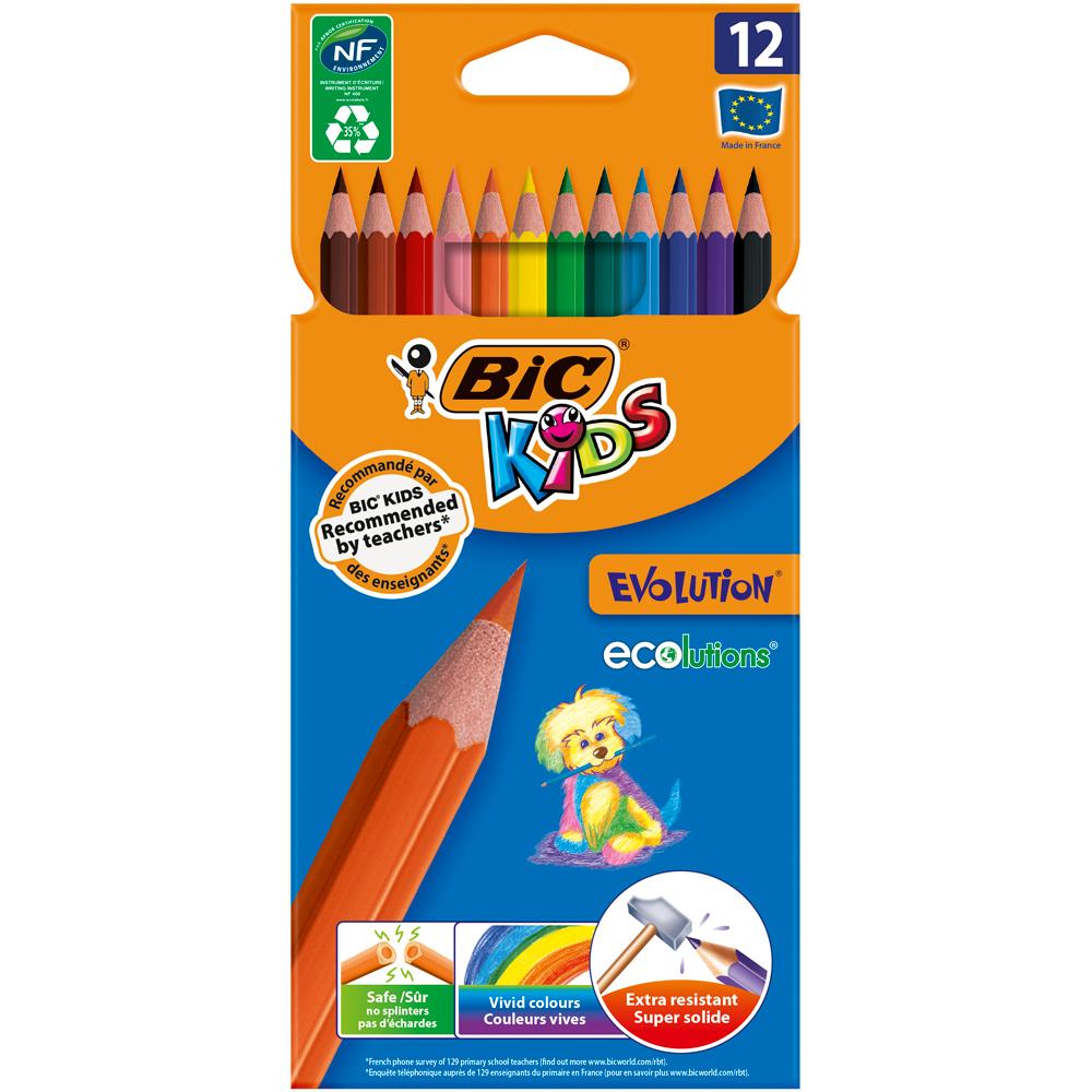 Creioane colorate Bic Evolution, 12 culori/set