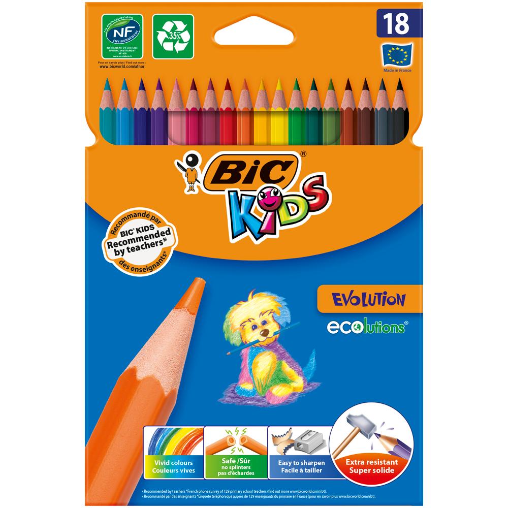 Creioane colorate Bic Evolution, 18 culori/set