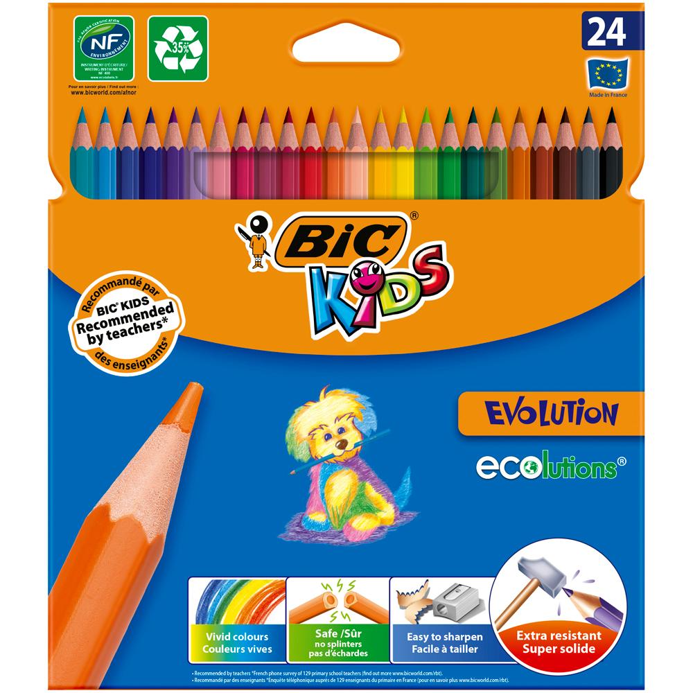 Creioane colorate Bic Evolution, 24 culori/set