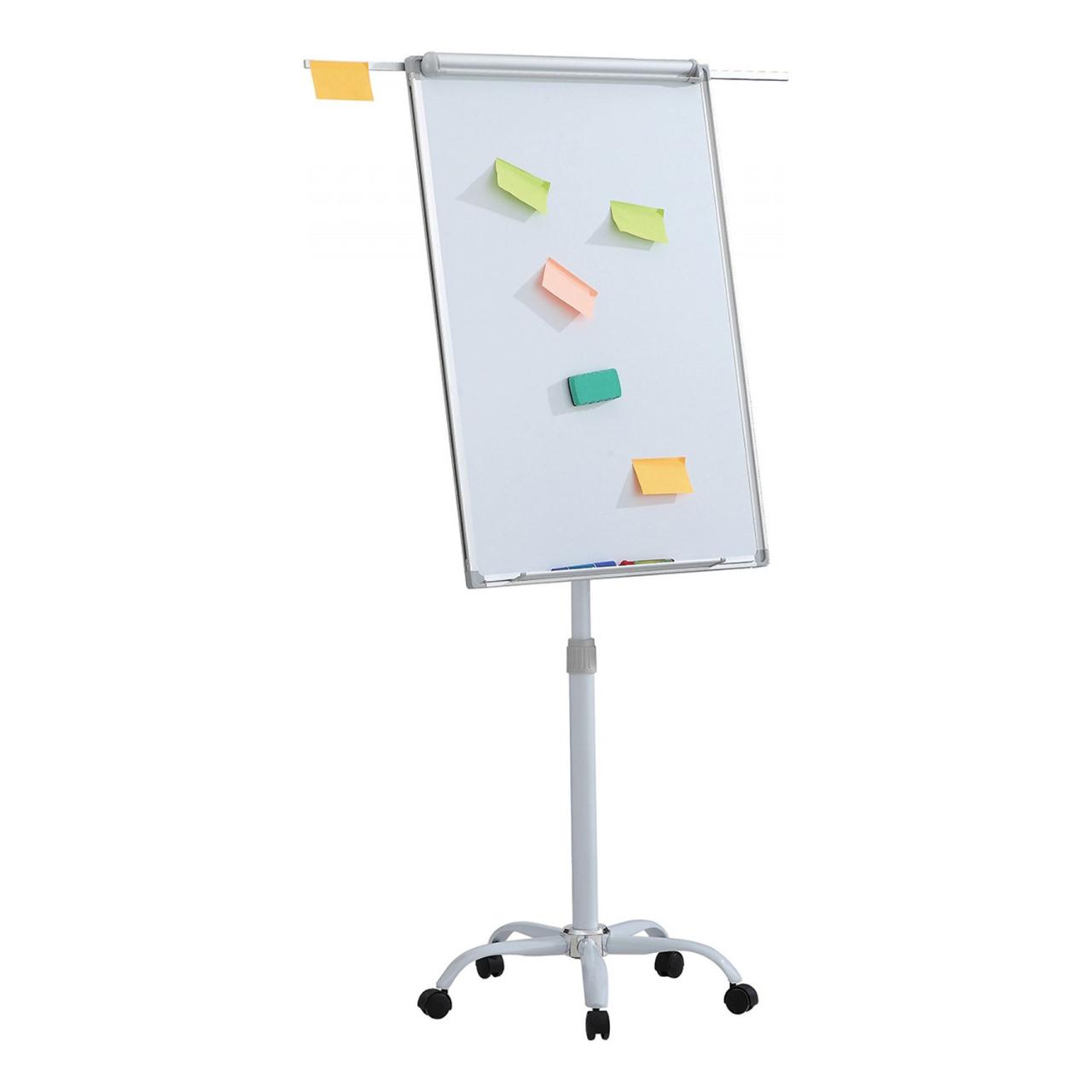 Flipchart magnetic mobil Office Products, cadru aluminiu, brate extensibile, 70 x 100 cm