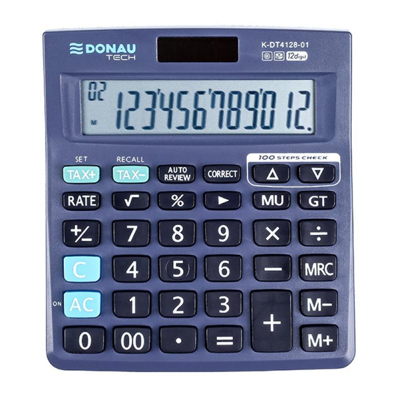 Calculator de birou Donau Tech, 140 x 122 x 30 mm, 12 digiti, negru