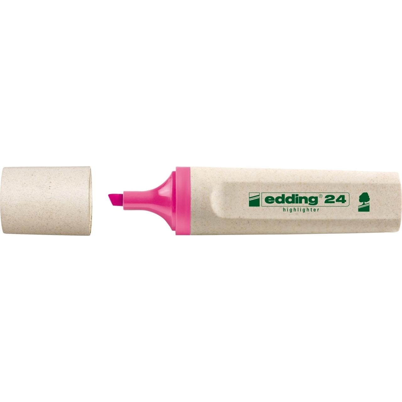 Textmarker Edding Ecoline, varf retezat, 2-5 mm, roz