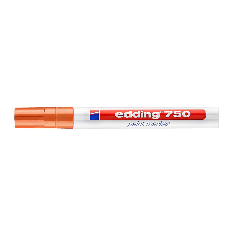 Marker cu vopsea Edding 750, corp metalic, varf 2-4 mm, portocaliu