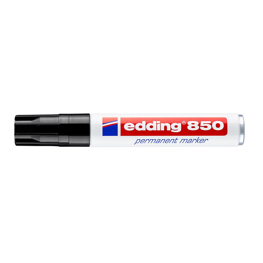 Marker permanent Edding 850, corp metalic, varf 5-15 mm, negru