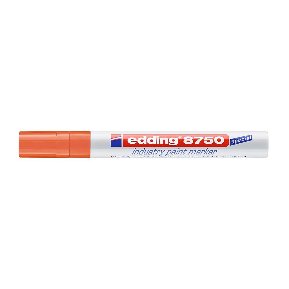 Marker Edding 8750, cu vopsea, corp metalic, varf rotund 2-4mm,portocaliu