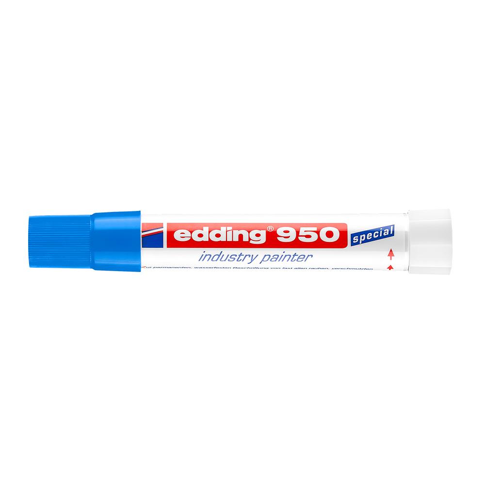 Marker permanent Edding 950, varf tip ceara, 10 mm, albastru