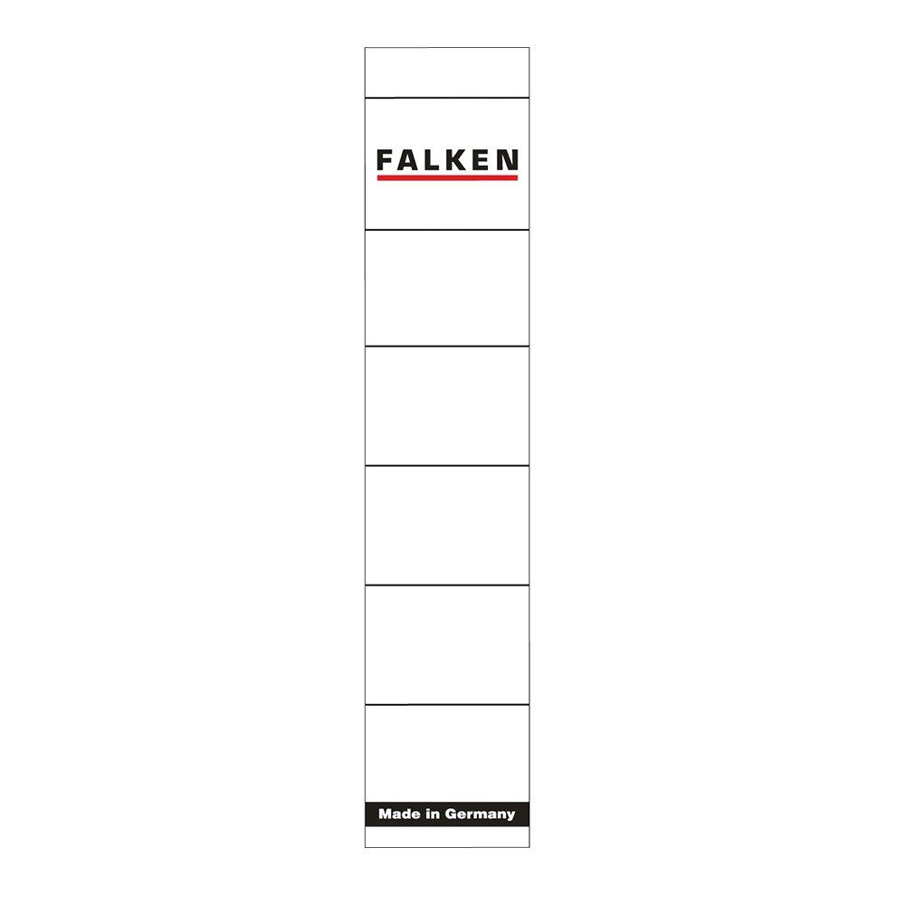 Etichete Falken autoadezive, pentru bibliorafturi,  36 x 190 mm, alb