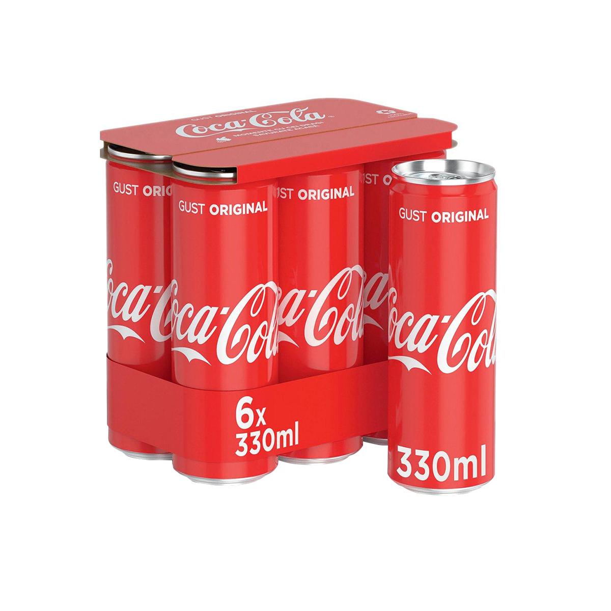 Bautura racoritoare carbogazoasa Coca-Cola, 0.33 l, 6 bucati/bax