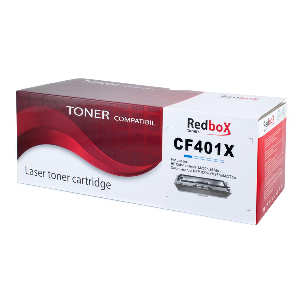 Toner RedBox, compatibil HP CF401X, 2300 pagini, cyan