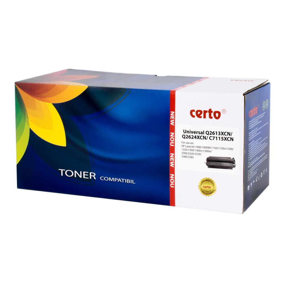 Toner Certo, compatibil HP C7115X, Q2613X, Q2624, 4000 pagini, negru